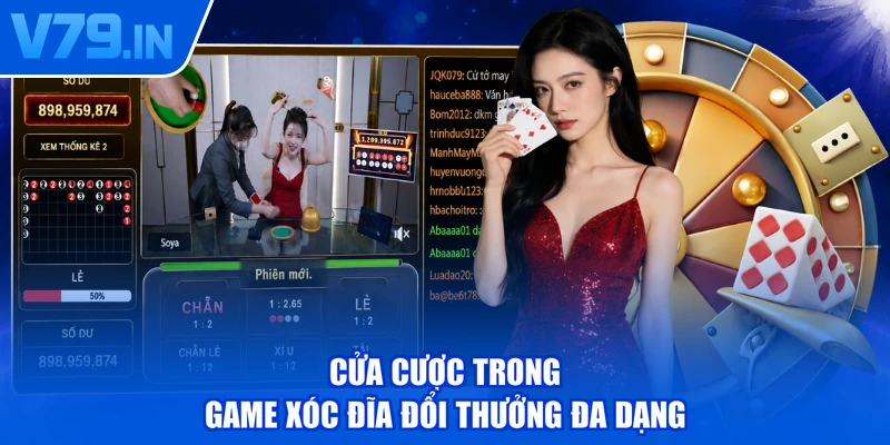 Cửa cược trong game xóc đĩa đổi thưởng đa dạng